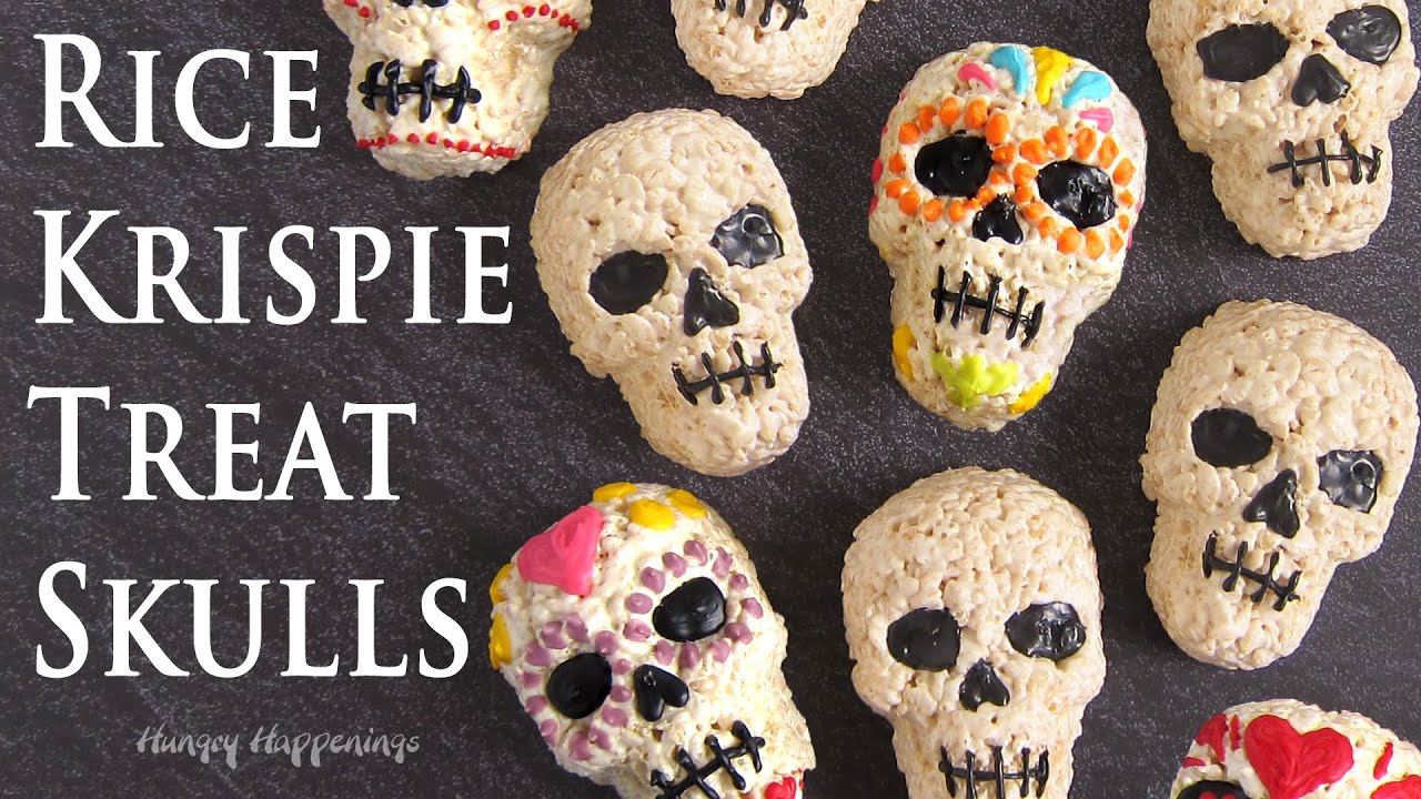 DIY Rice Krispie Treat Skulls for Halloween & Day of the Dead