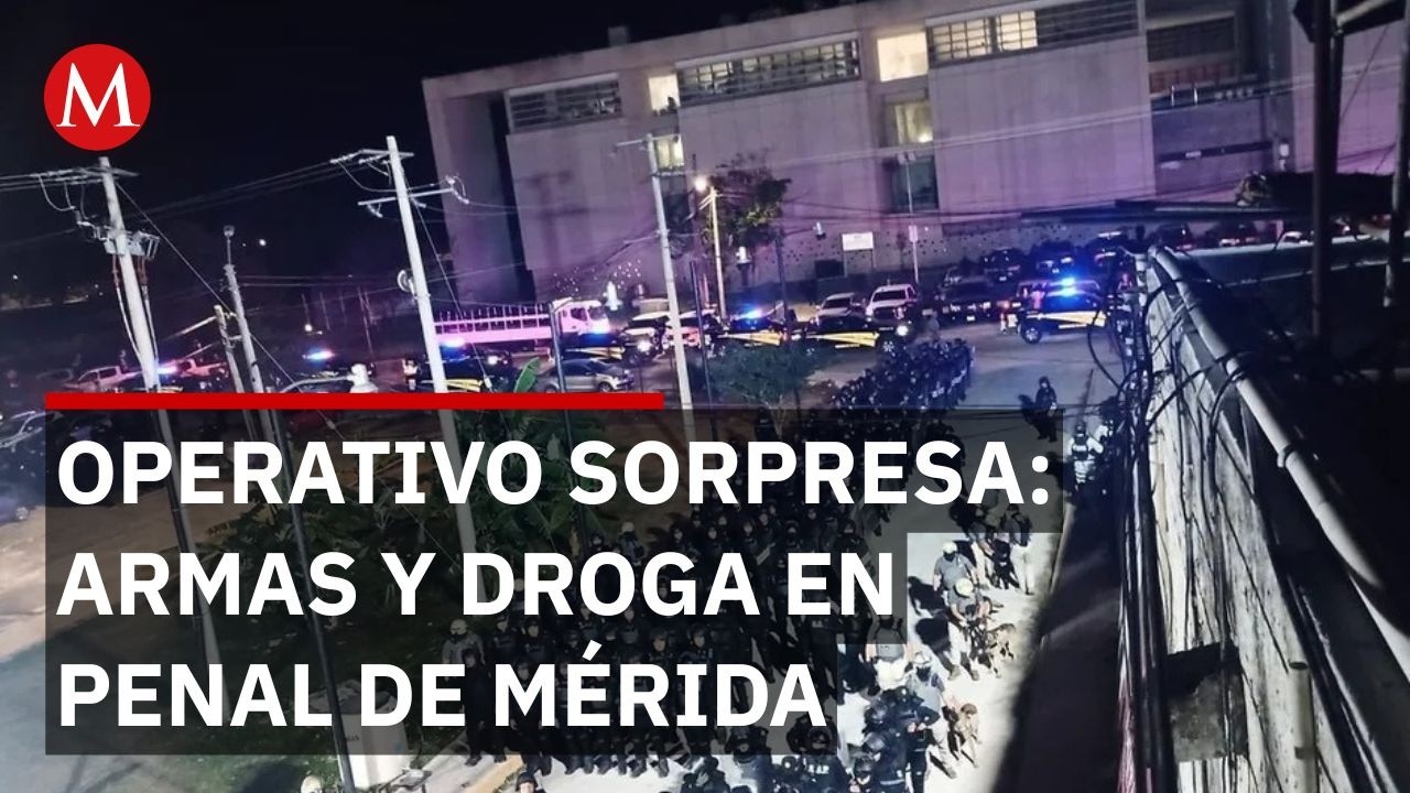 Hallan armas y droga en operativo sorpresa en el penal de Mérida, Yucatán