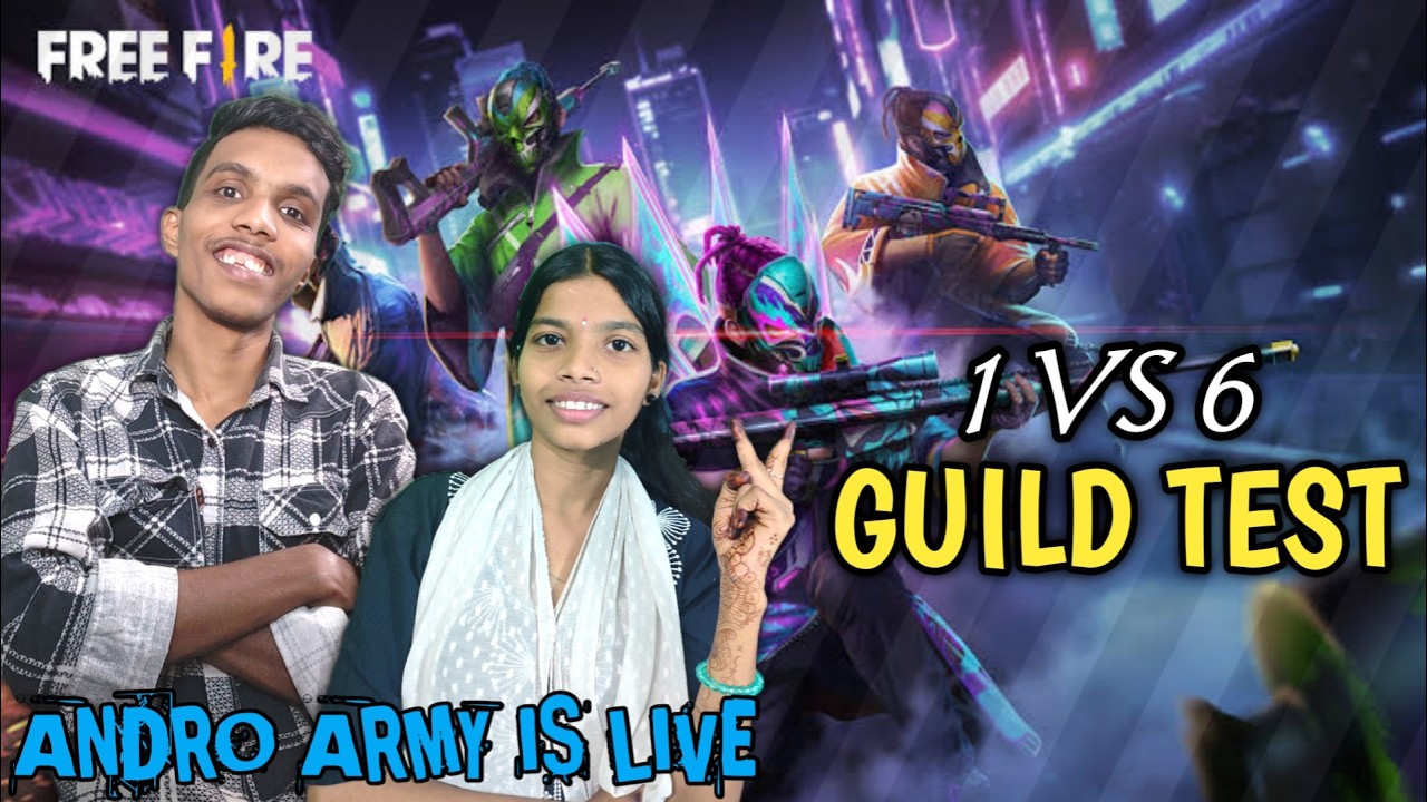 FREE FIRE GUILD TEST LIVE BY ANDRO ARMY #freefire #ff #shortlive #verticallive #shortsfeed