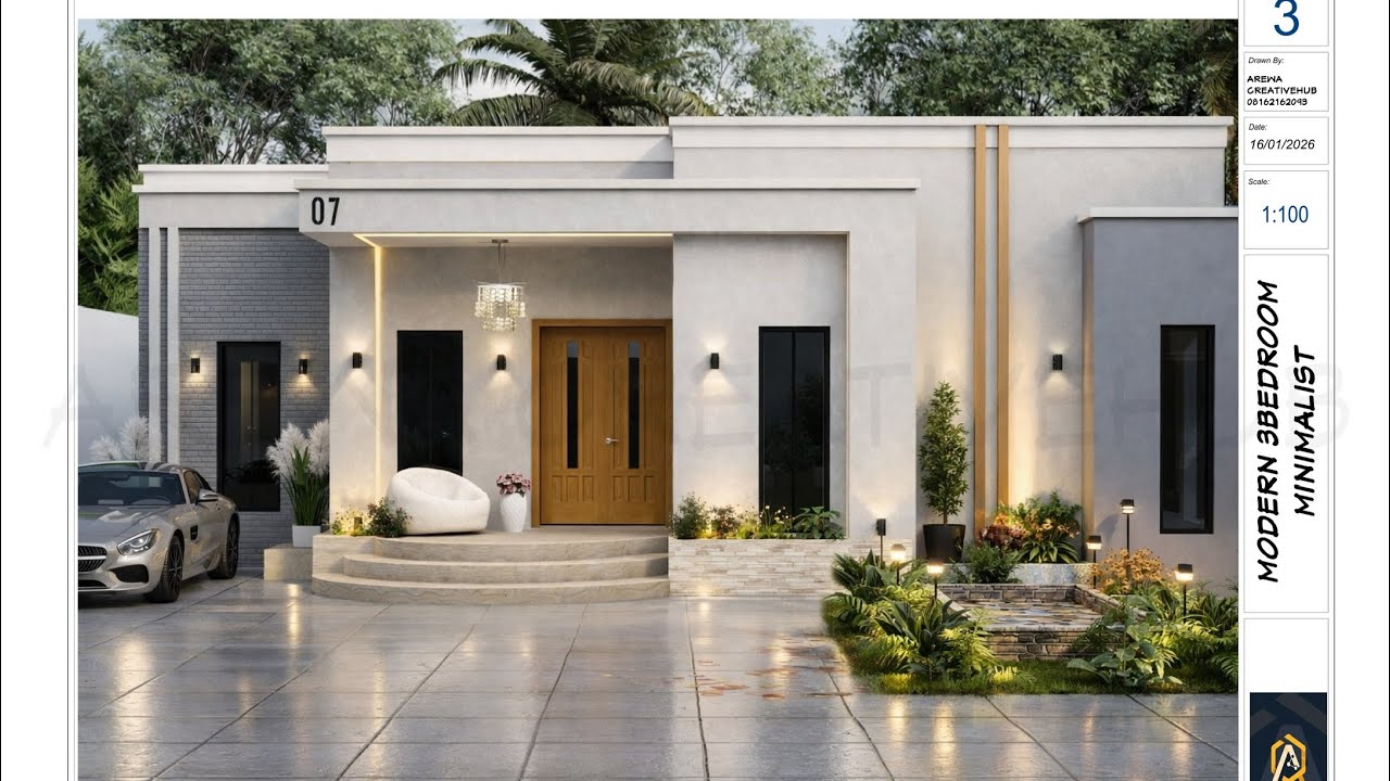 Modern 3 Bedroom Minimalist Floor Plan in Chief Architect | Hausa Tutorial (Part 1)
