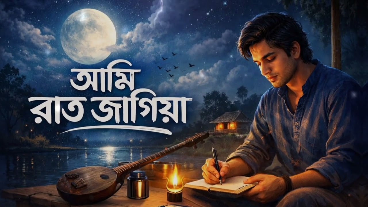 আমি রাত জাগিয়া তোমায় নিয়া আজও লিখি গান 😢 ami rat jagiya tumai niya ajo likhi gaan🎤📷