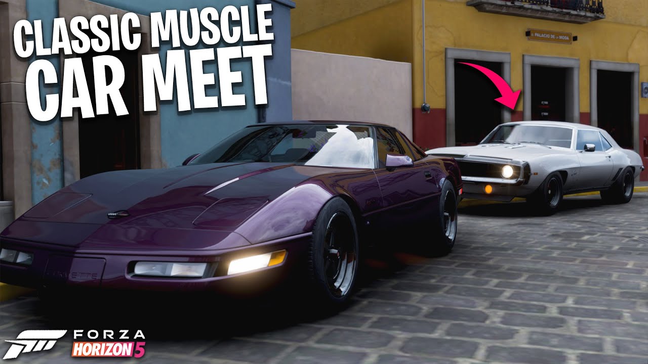 CLEAN Classic Muscle CAR MEET/ CRUISE! + Highway Takeover! | Forza Horizon 5