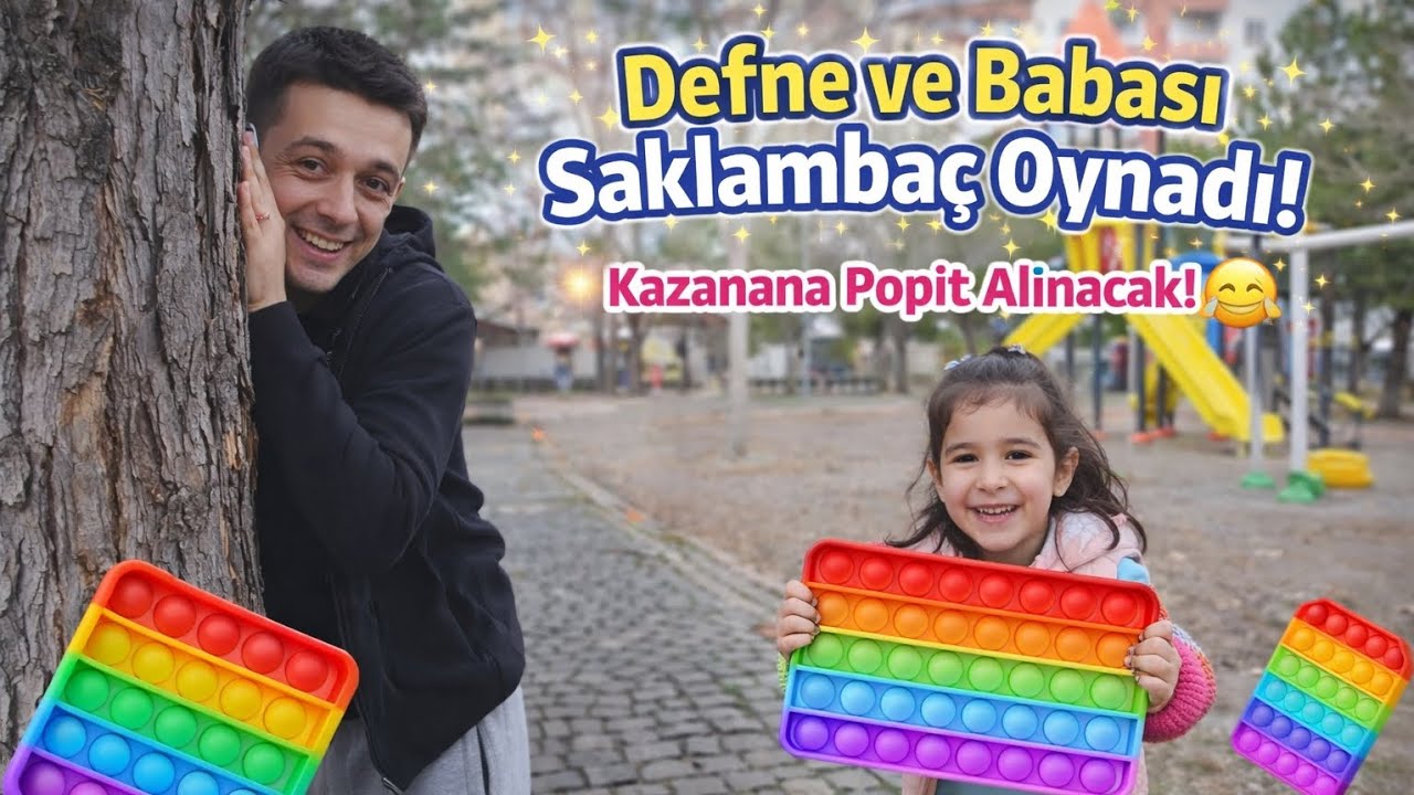 Defne ve Babası Saklambaç Oynadı! 😱 Kazanana Popit Alınacak 🎁😂#funny #cute #shotrs #popit #saklanbaç
