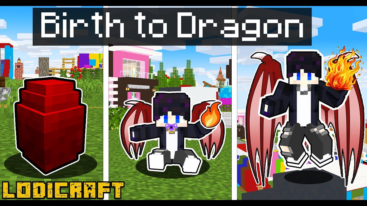 BIRTH to DEATH as a RED DRAGON in Mincraft ( Tagalog )