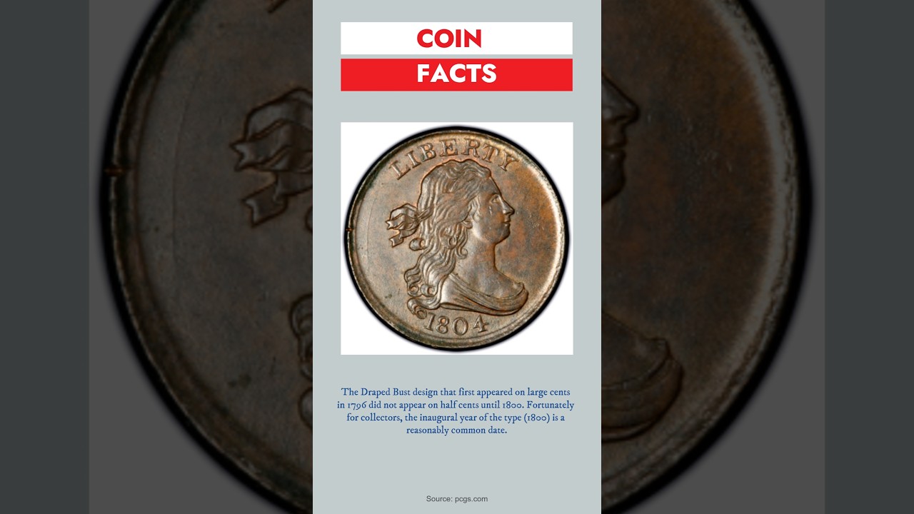 Draped Bust Half Cent: A Small Coin with Big History! 🪙🇺🇸 #CoinFacts #Numismatics #rarecoins