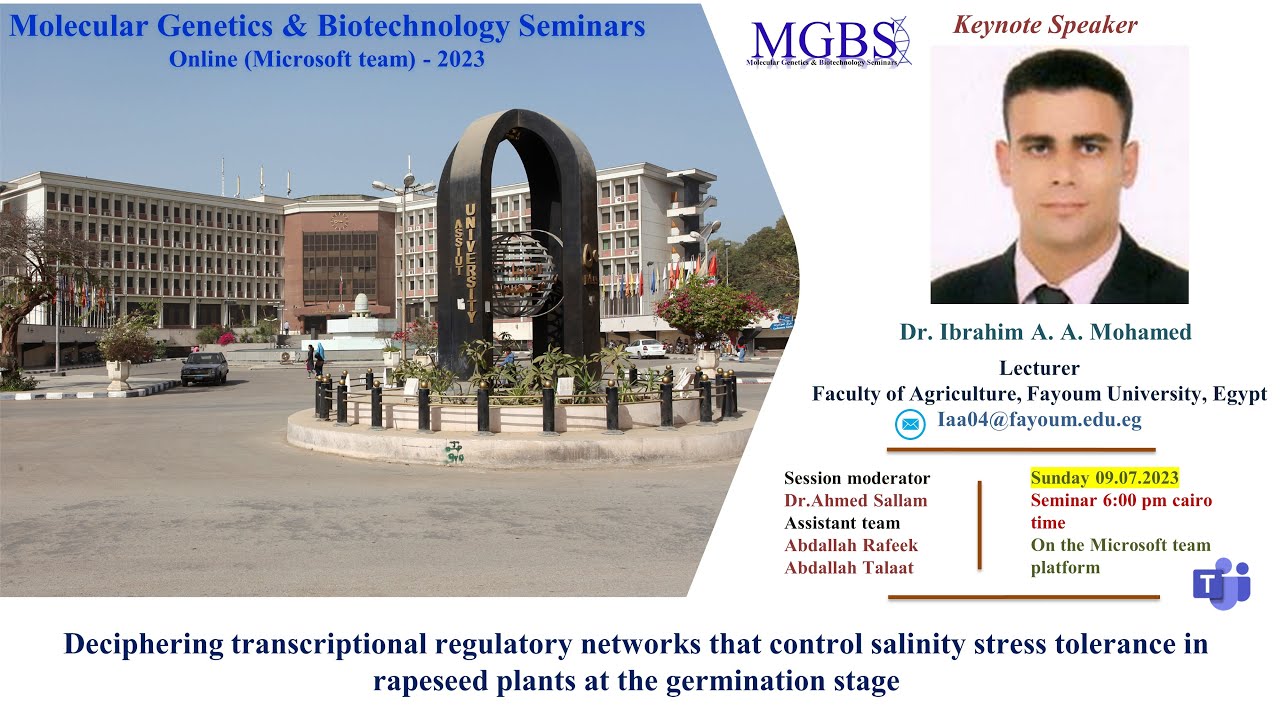 MGBS 2023- salinity stress tolerance in rapeseed plants -  Dr. Ibrahim A. A. Mohamed's