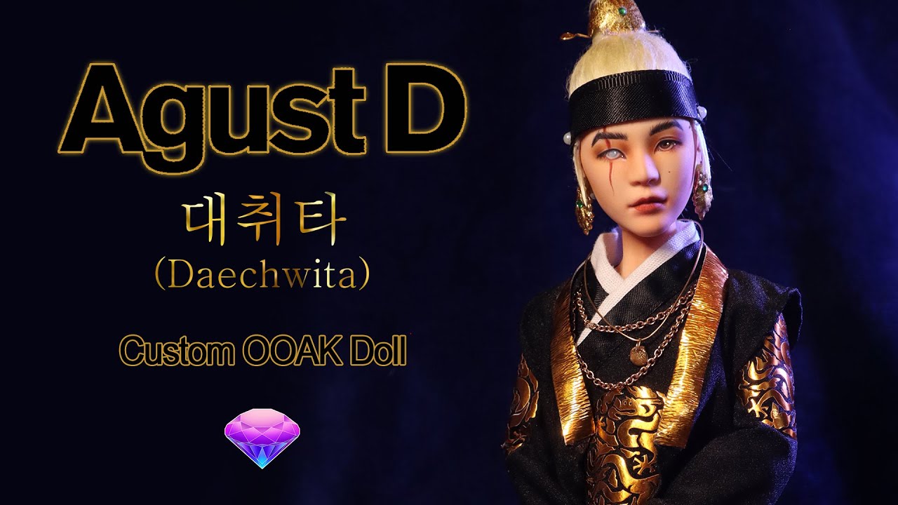 Custom Agust D Doll Repaint- SUGA BTS - OOAK