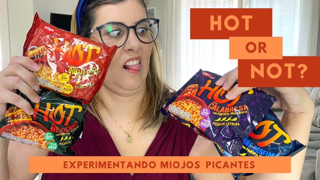 Provando os MIOJOS HOT COM PIMENTA | Nissin Miojo HOT é BOM?
