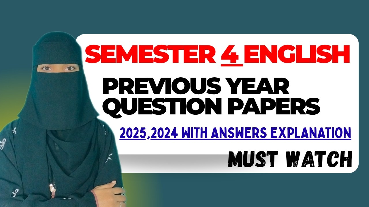 Degree Semester 4 English Previous Year Question Papers Clearly Explained ✅💯 All Answers