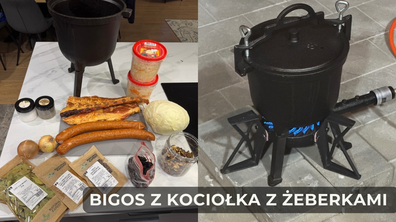 BIGOS MYŚLIWSKI Z ŻEBERKAMI Z KOCIOŁKA OPALANEGO GAZEM