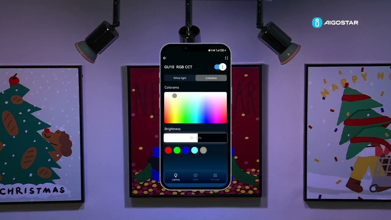 Żar&oacute;wka GU10 smart 6.5W RGB+CCT reflektorek &Phi;50mm Bluetooth MESH