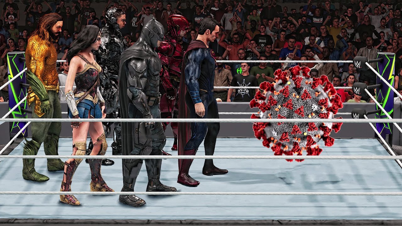 WWE 2K19 Giant Justice League Destroy Coronavirus!