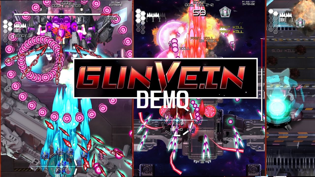 [4K] GunVein (Steam) Demo - Stage 1 - Extreme 1CC (729,177) and Score Attack (280,864)