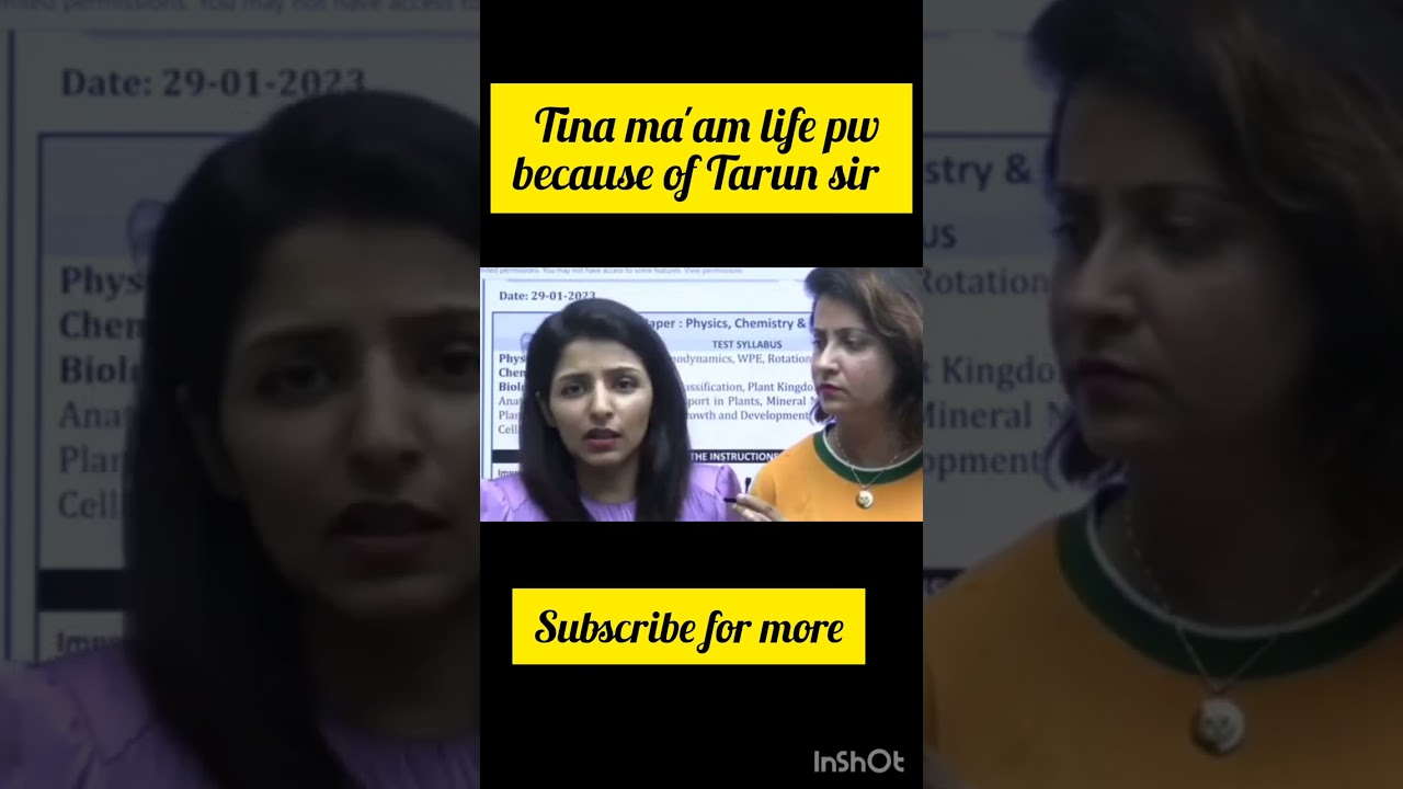 Why Tina mam left pw tarun sir behind #short #pw #sankalp