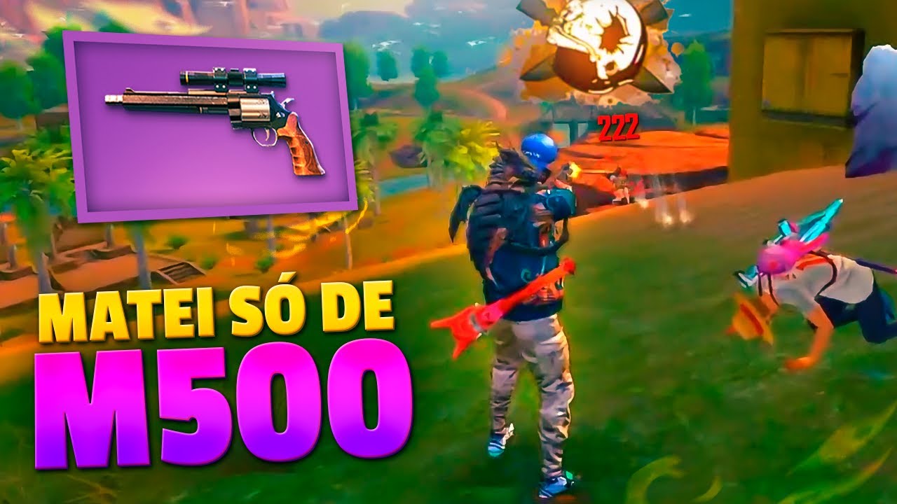 JOGUEI SOMENTE DE M500 NESSA PARTIDA DO FREE FIRE!!