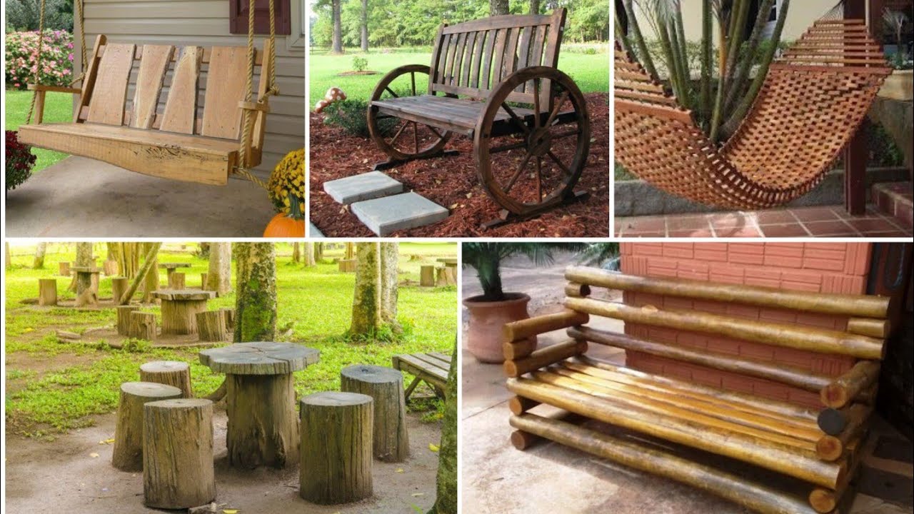 IDÉIAS DE MÓVEIS RÚSTICOS DE MADEIRA PARA JARDIM E VARANDA!!