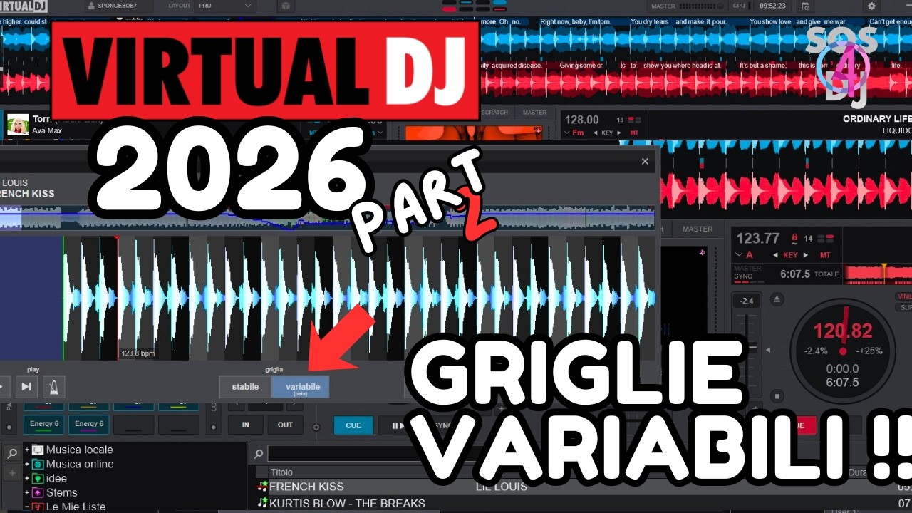 Virtual DJ 2026 Parte 2 Griglie Variabili Ora mette a tempo tutto