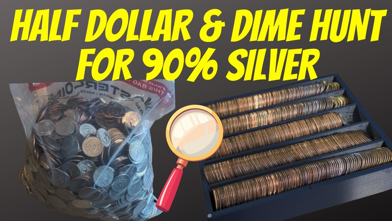 Поиск серебра 90% пробы на полдоллара и десятицентовую монету.