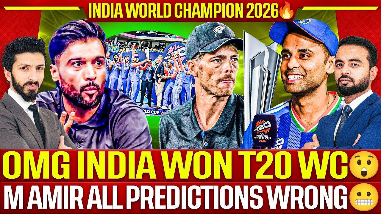 OMG India WON T20 World Cup Final 😲| M AMIR all Predictions Wrong, Pak Media Slams | IND vs NZ