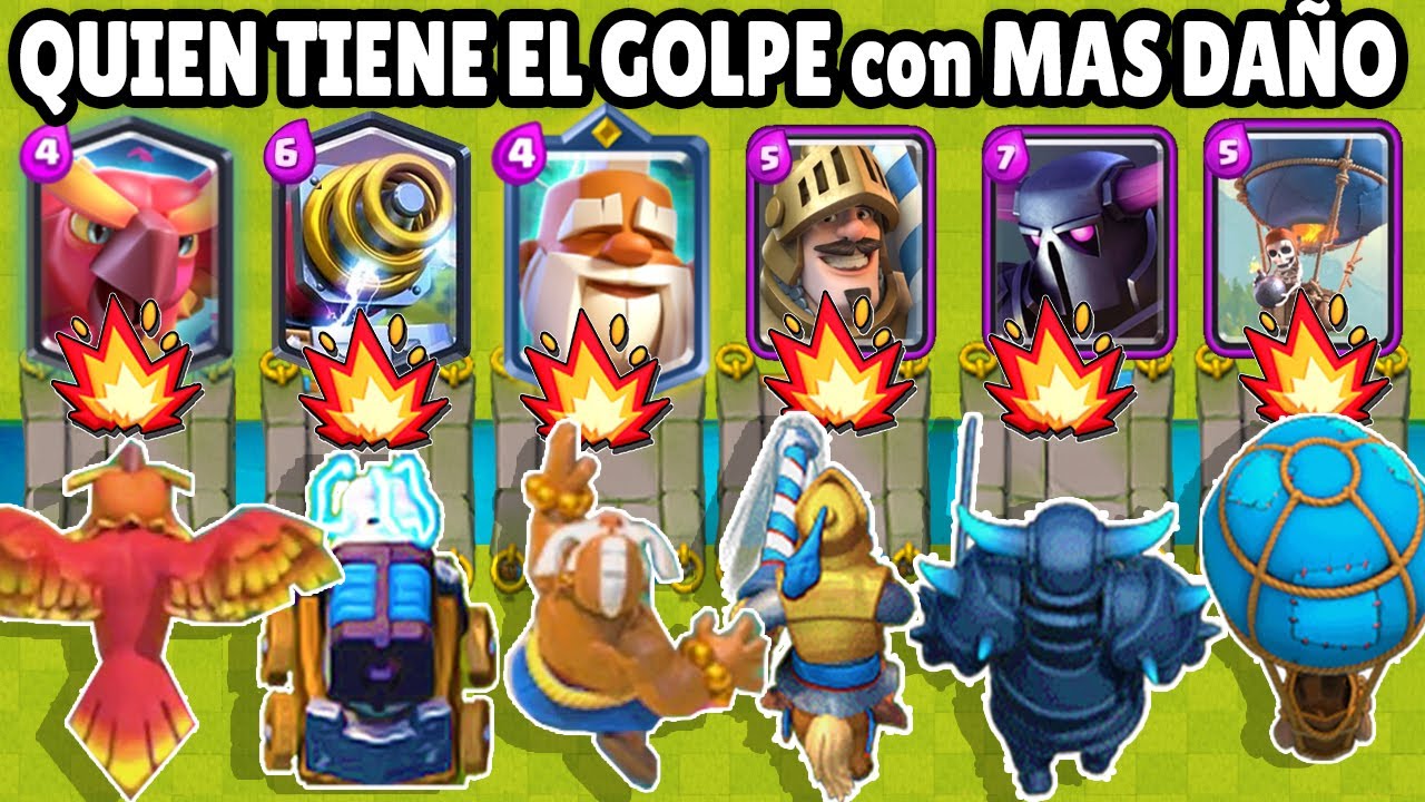 CUAL CARTA TIENE EL GOLPE con MAS DAÑO? | NUEVAS CARTAS | MONJE y FENIX | CLASH ROYALE