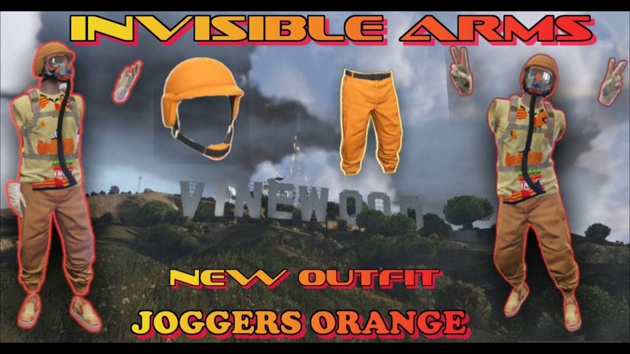 GTAV ONLINE 😍 NEW OUTFIT 😮INVISIBLE ARMS 🤪 NEW OUTFIT JOGGERS ORANGE 😀NO TRASFER NO SW 😲 PS/PC/XBOX