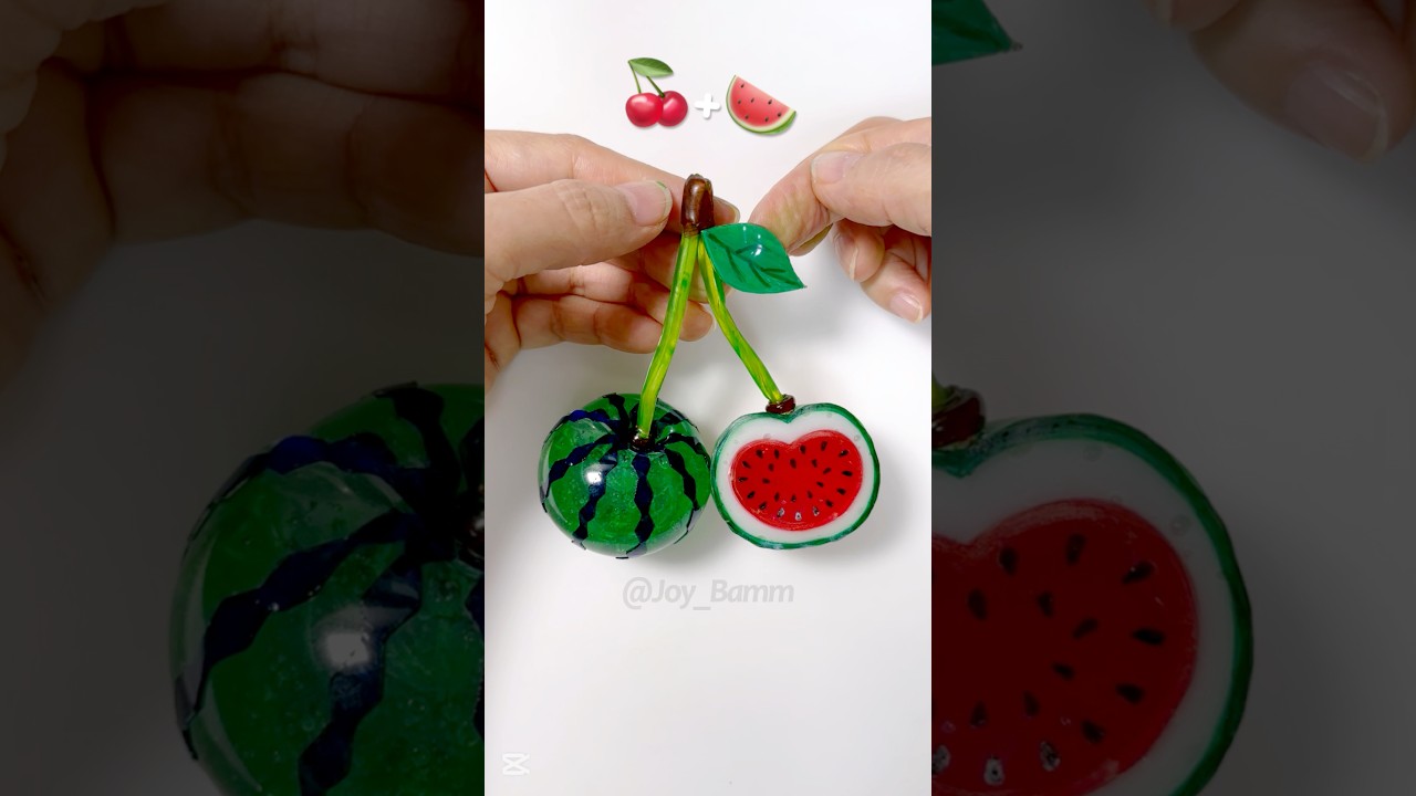 🍒+🍉Watermelon Cherry Squishy DIY with Nano Tape! #말랑이 #실리콘 테이프