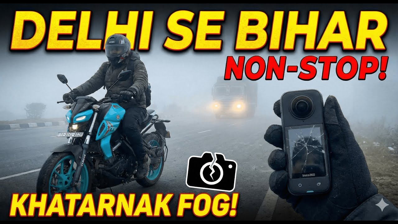 Delhi se Bihar Non-Stop! 🔥 Itna Khatarnak Fog Kabhi Nahi Dekha! #DelhiToBihar #WinterRide #FogRide