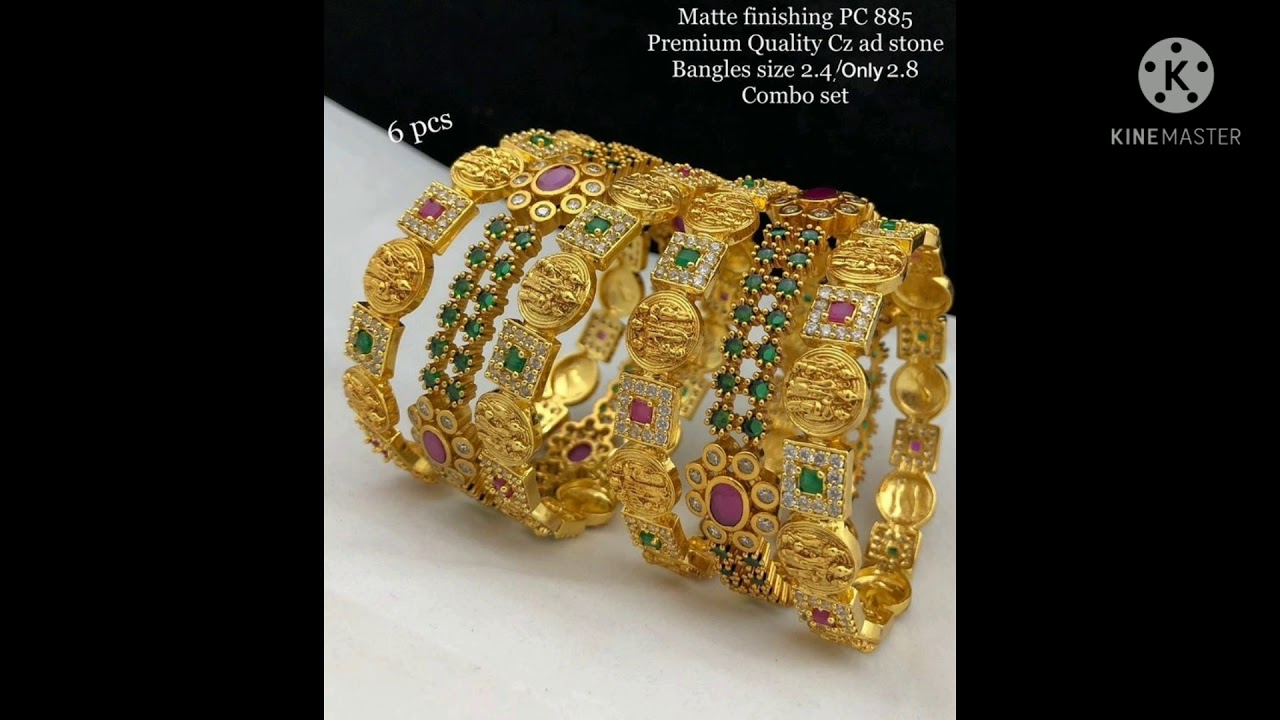 ##Matt finishing premium quality kemp stone bangles😍##Free shipping##To order watsup 9972543700