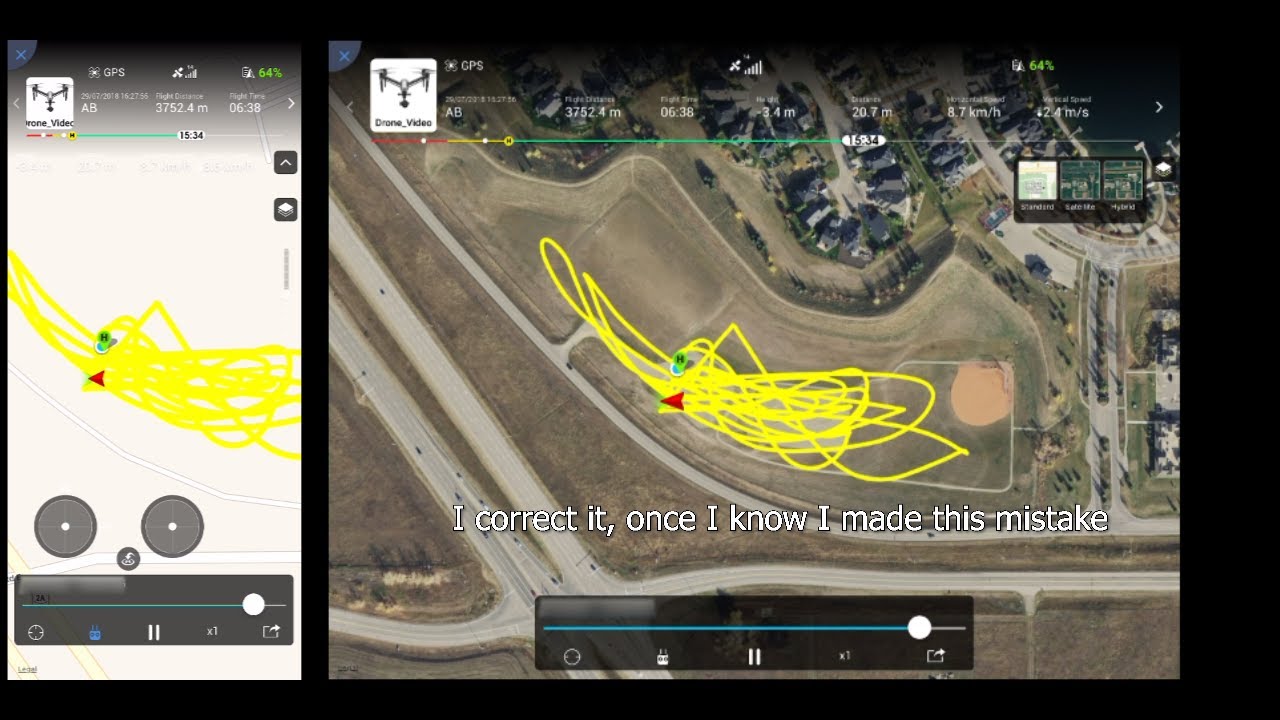 DJI Drone Inspire 2 Crash Pilot Error
