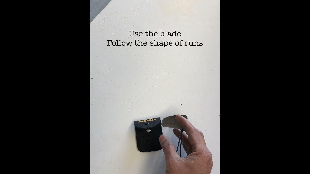 FASTEST WAY To cut paint runs using mirka tungsten shark blade.