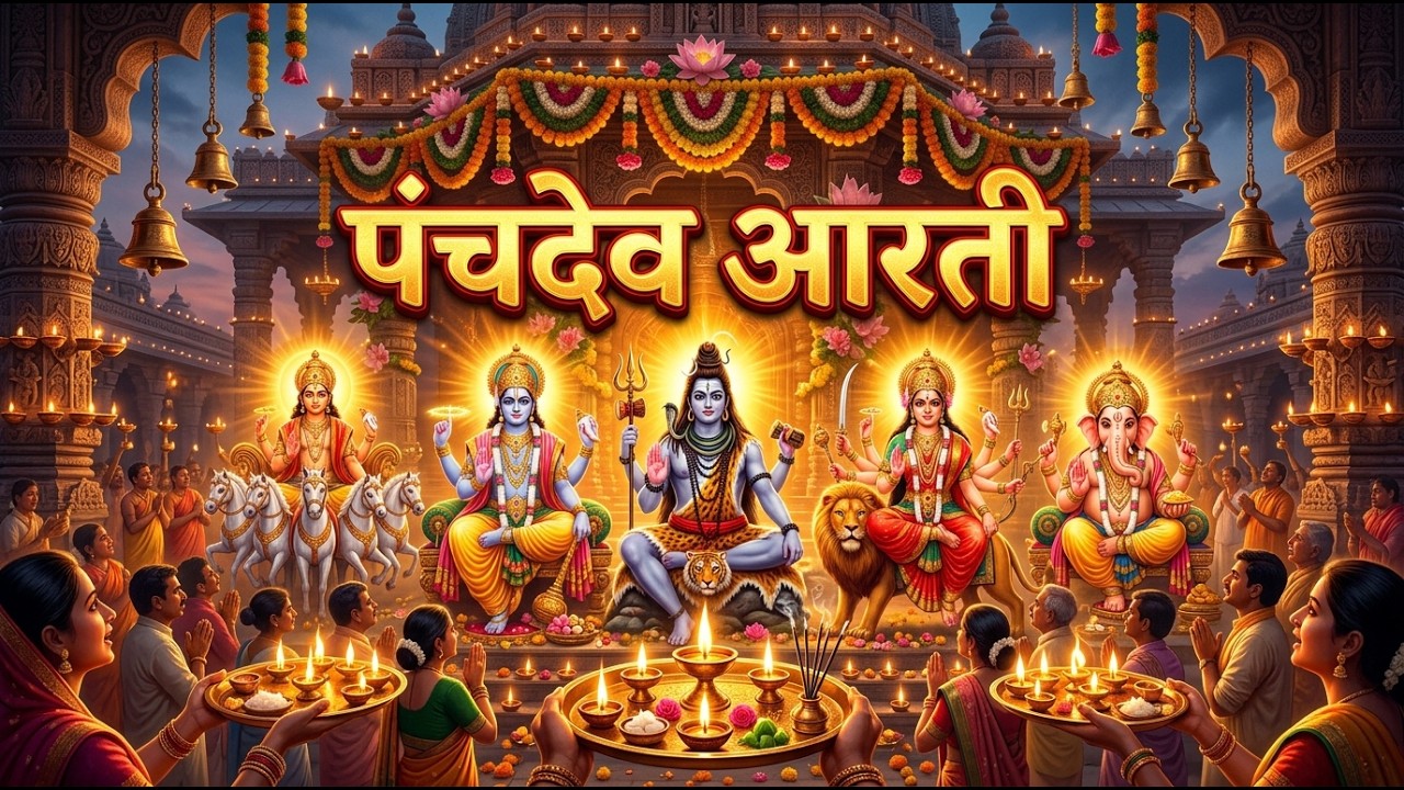Panchdev Aarti | पंचदेव आरती | Ganesh Vishnu Shiv Durga Surya Aarti | Daily Bhakti