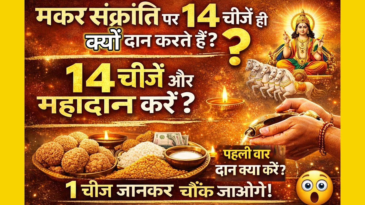 मकर संक्रांति पर 14 चीजें ही क्यों दान करते हैं? पहली बार में कौन सा महादान करें? जरूर देखें!