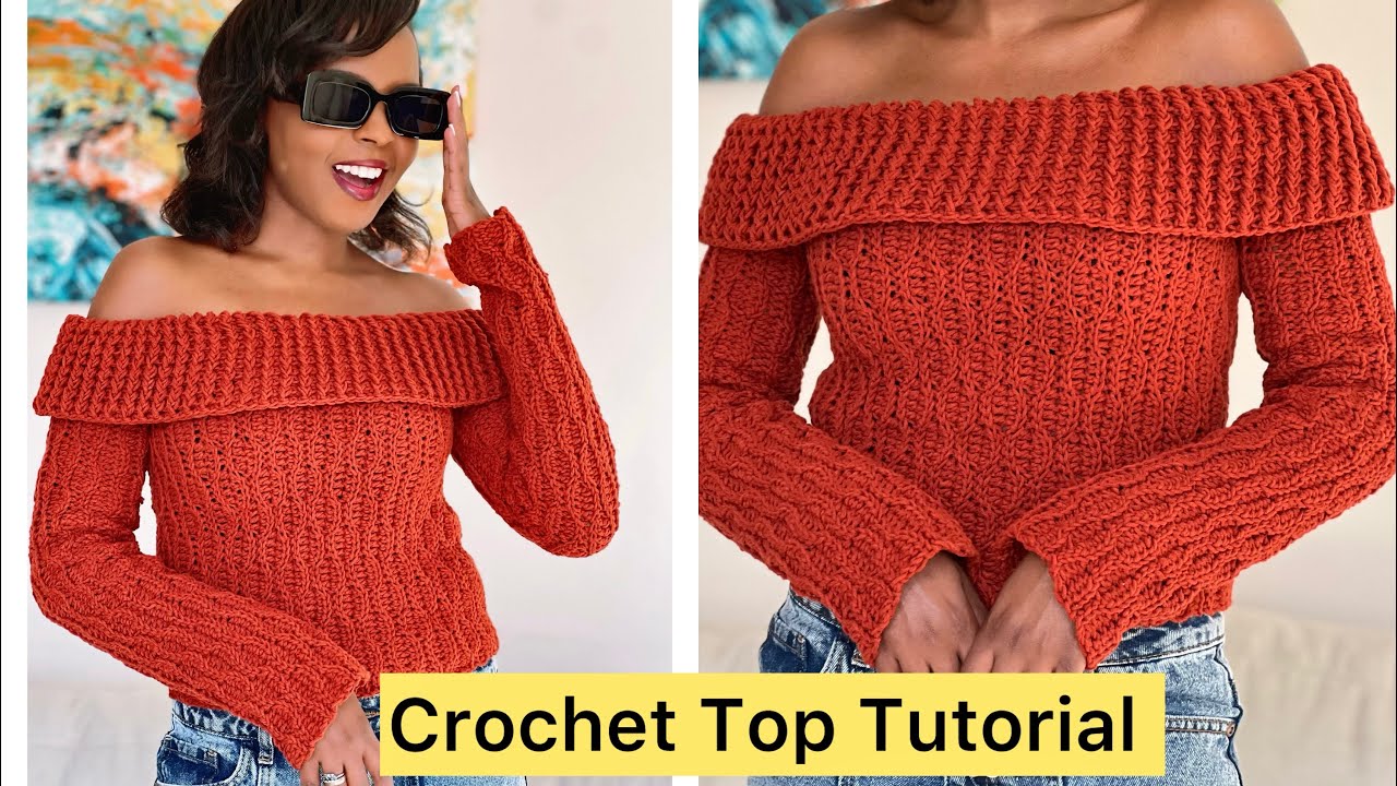 Crochet Almond Off Shoulder Top