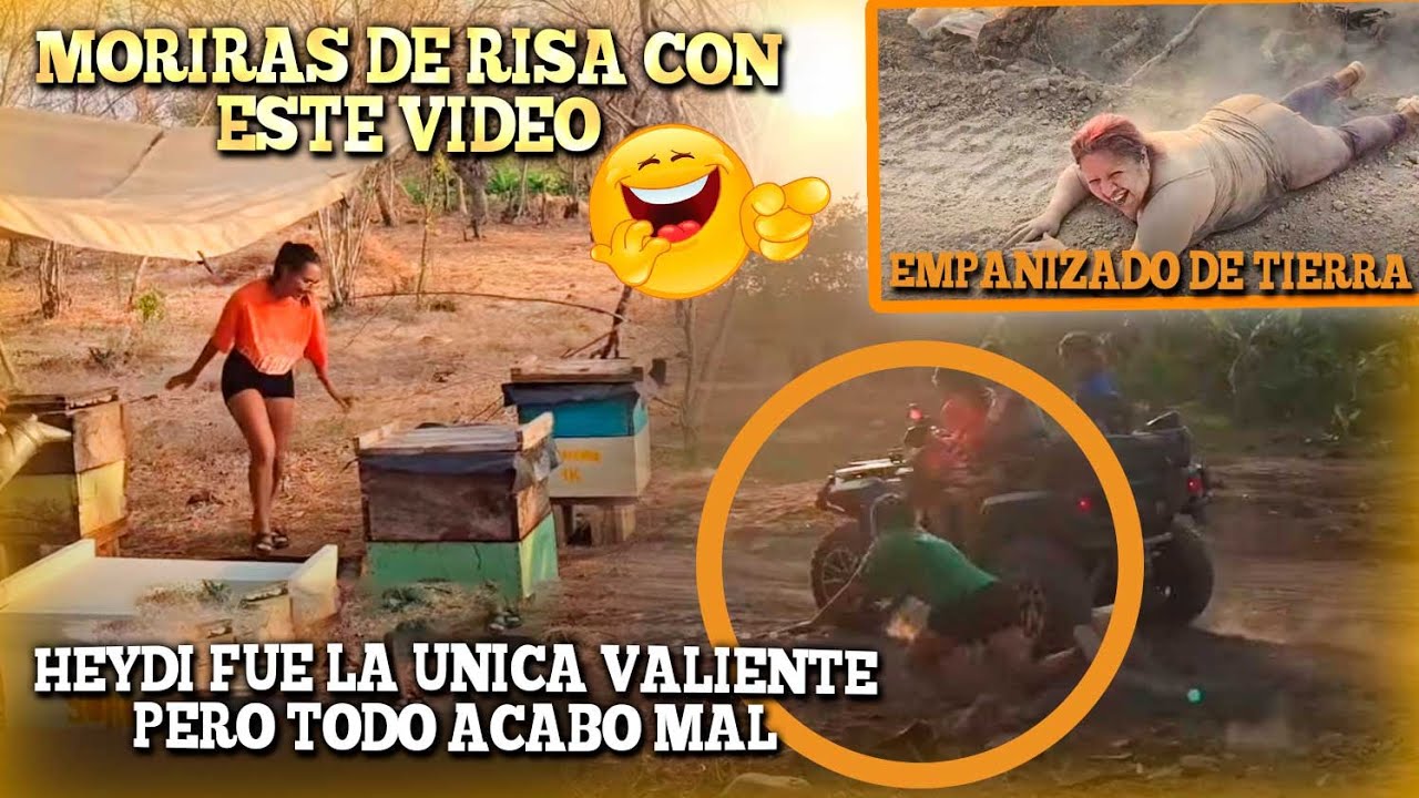 A Las bichas les fué mal. Por salir huyendo de las abejas 🐝 Carmen salio volando de la cuatrimoto🤣