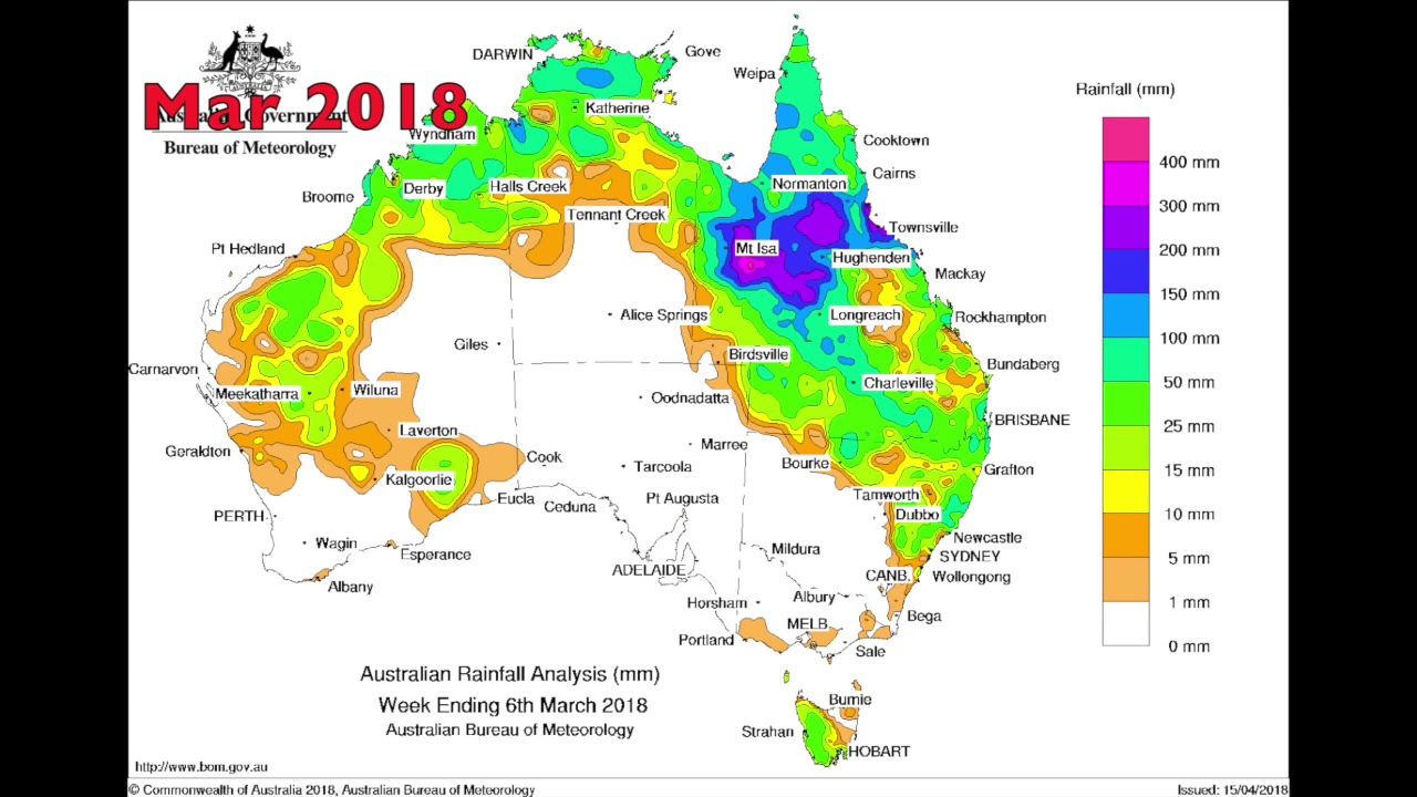 Jan-Jun 2018 weekly rainfall maps in sequence