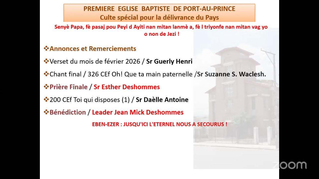 Culte Spécial en ligne pour la DÉLIVRANCE DU PAYS - 17 février 2026