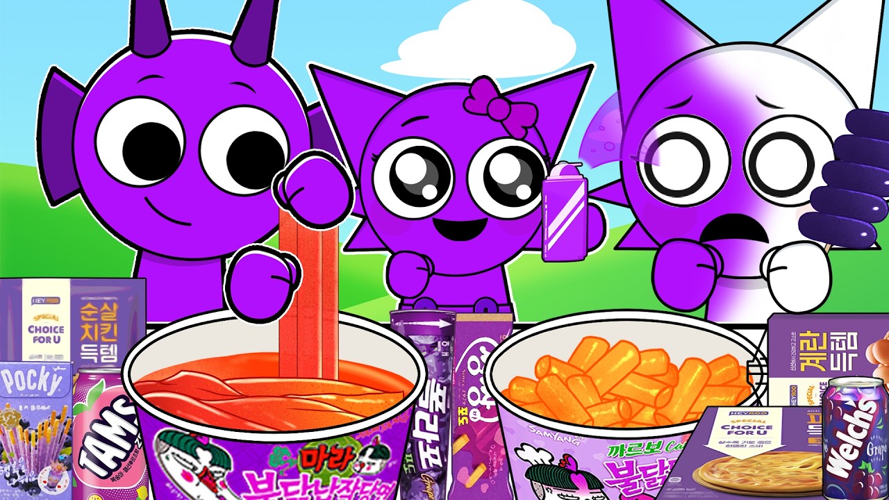 EVERYTHING in ONE COLOR for 24 HOURS Incredibox Sprunki  - Convenience Store MUKBANG Animation