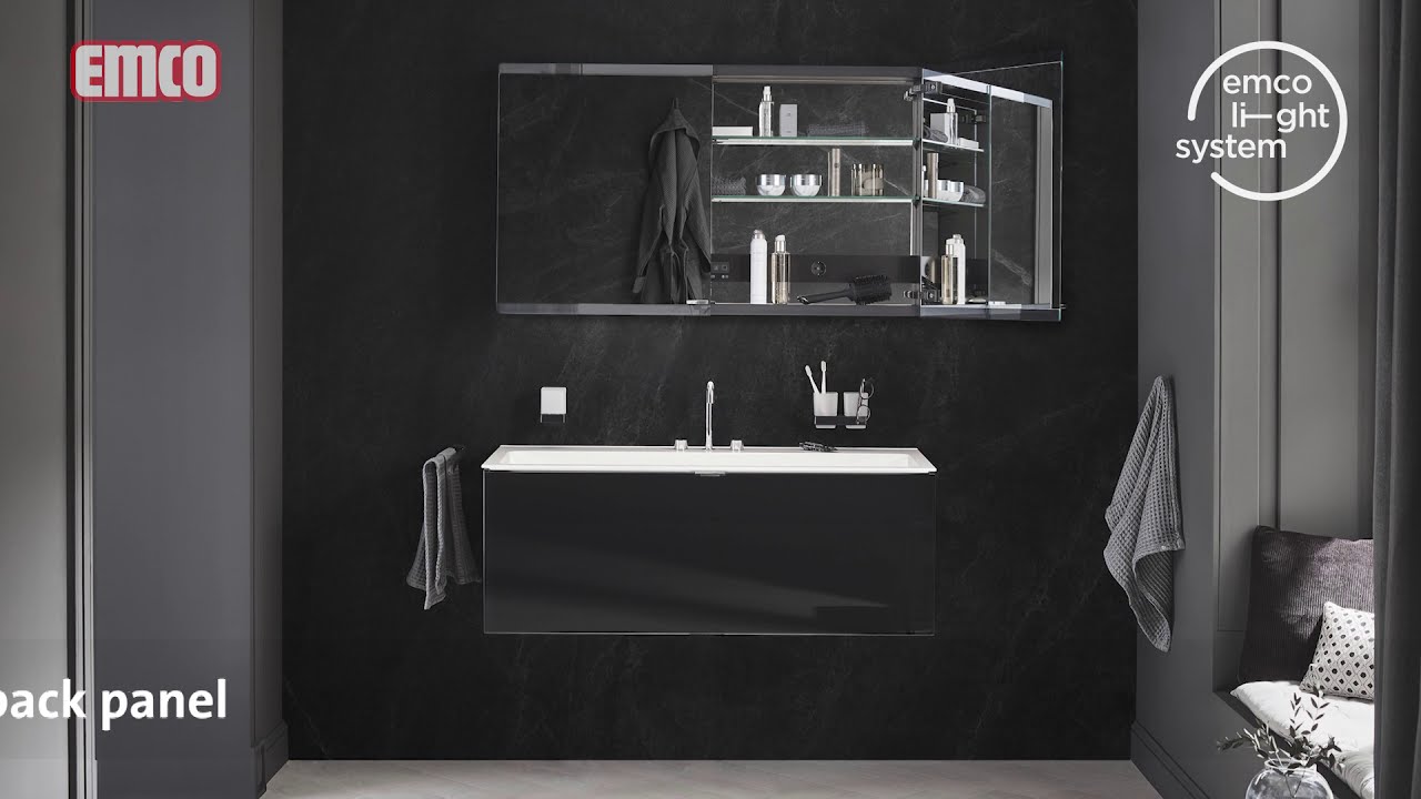 LED mirror cabinet evo black | www.emco-bath.com/en