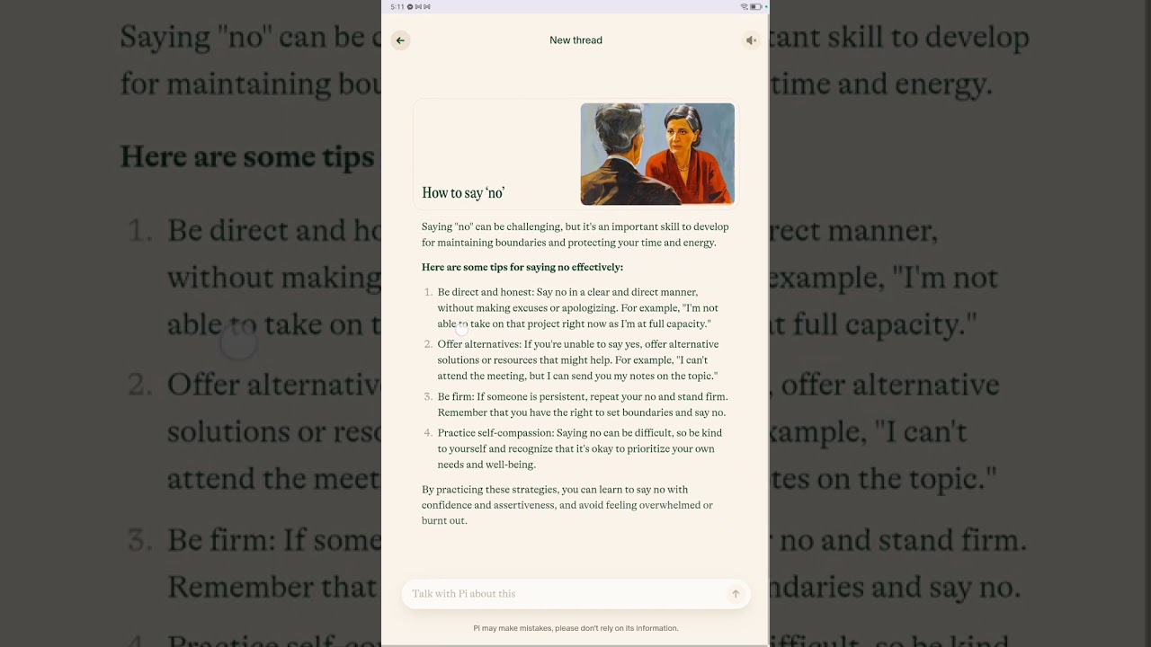 Generative AI tool to answer questions #pi.ai