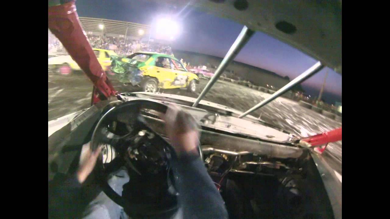 Demolition Derby, 4CYL Class, 3rd Place Go Pro footage, Just the Hits