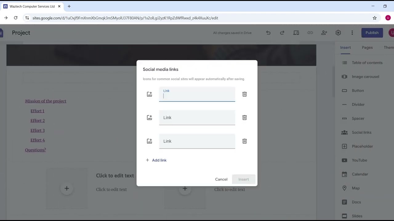 How to create Websites with Google sites, using drag and drop templates 
