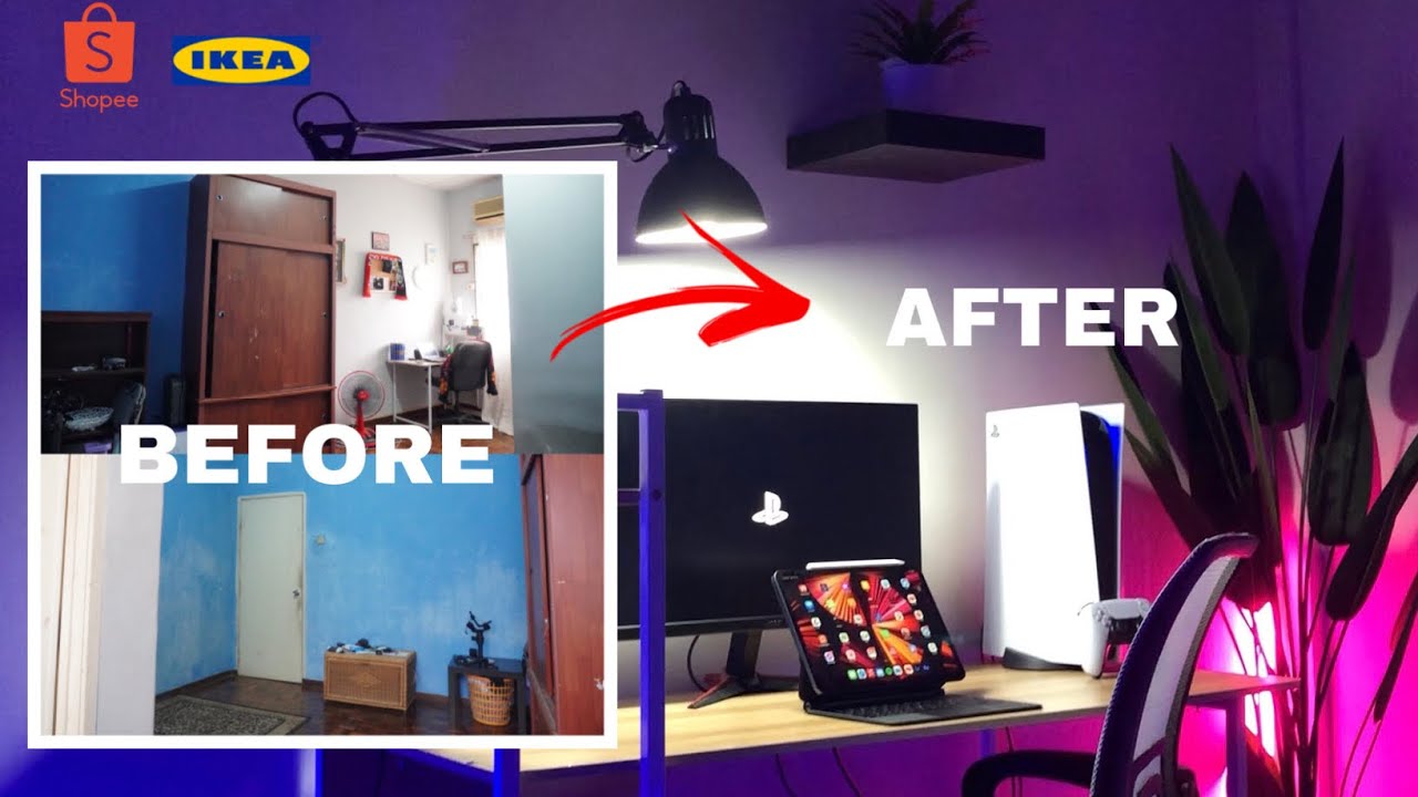 Simple Room Makeover Malaysia🇲🇾 | Gaming/Minimalist Style !