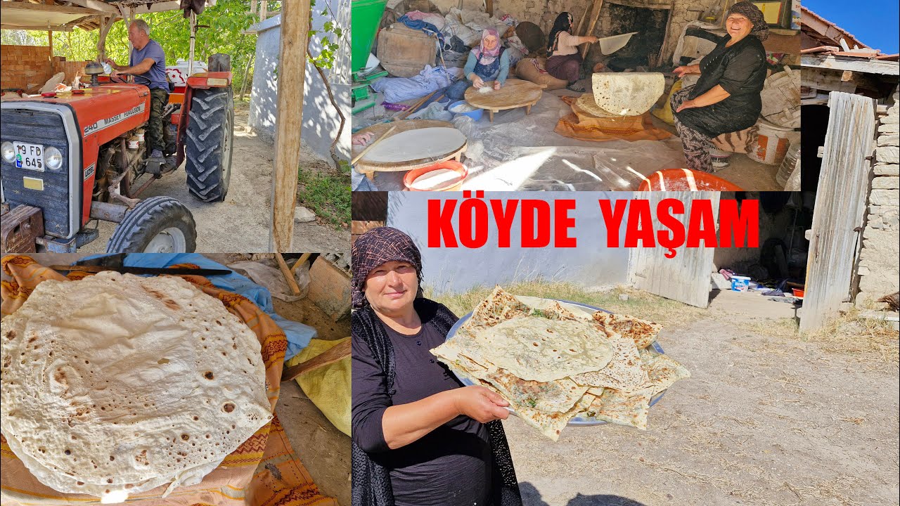 TEYZEMİZEMİN KÖYÜNDEYİZ YUFKA YAPIYORUZ TRAKTÖRLE SU TAŞIDIK