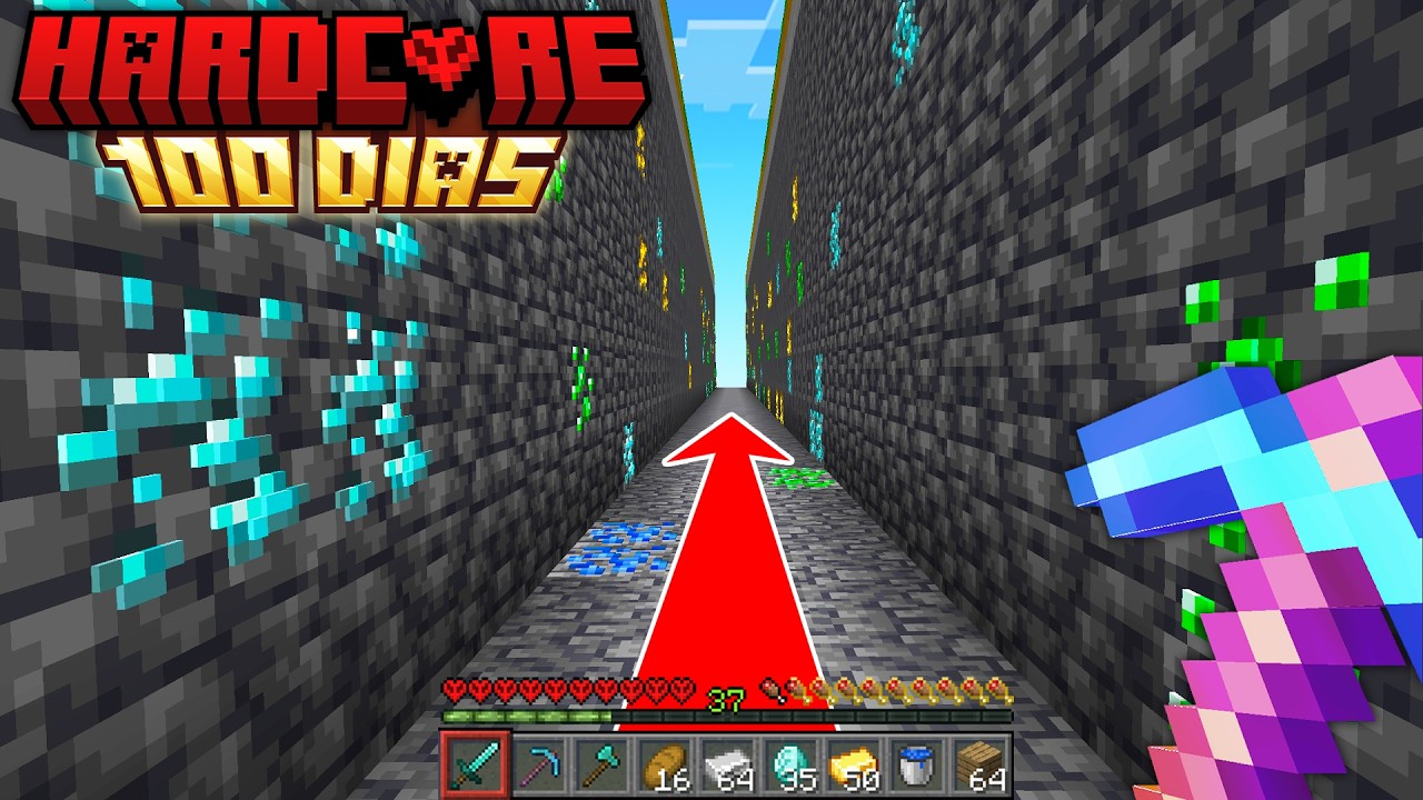 Sobreviv&iacute; 100 d&iacute;as en LINEA RECTA en Minecraft Hardcore