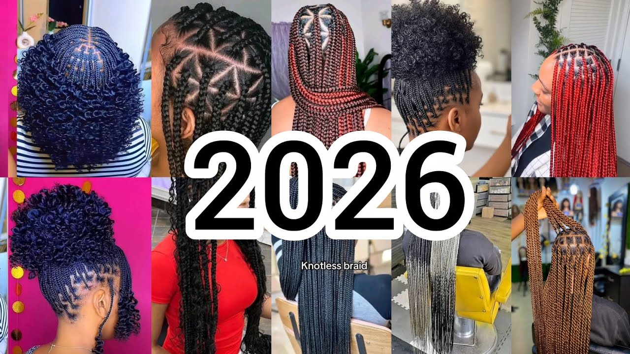 2026 KNOTLESS BOX BRAID HAIRSTYLES/FRENCH CURLS HAIRSTYLES/BOHO KNOTLESS BRAID HAIRSTYLES #VIRAL 