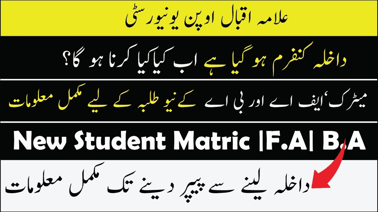 AIOU Admission Process 2026 Full Guide | Matric, FA, BA Students Papers & Assignments