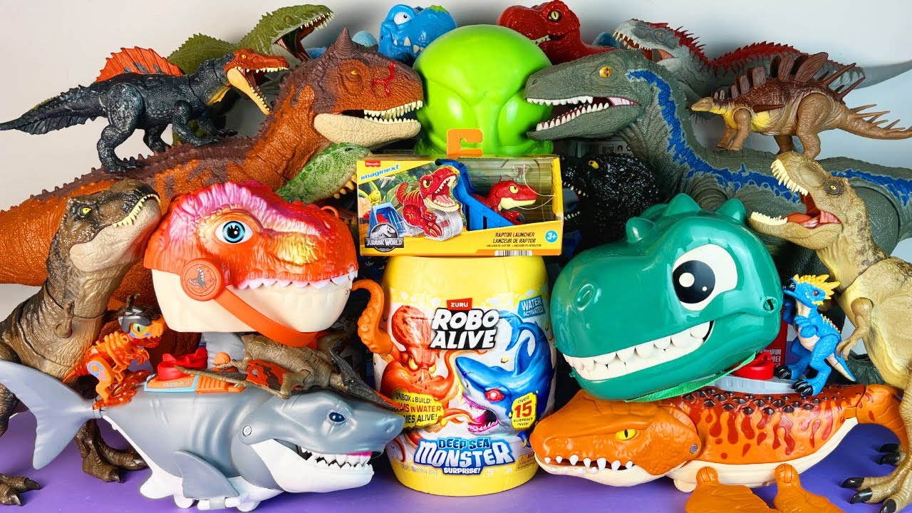 Jurassic World Unboxing Review Asmr Colorful Dinosaur T-rex Carnotaurus Indominus Rex Mosa Raptor