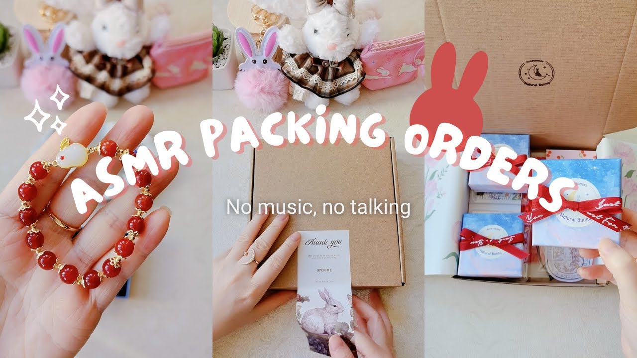 ASMR Packing Orders Of Bunny Jewelry #asmrpacking #packingorders #unboxing #satisfyingvideo #easter