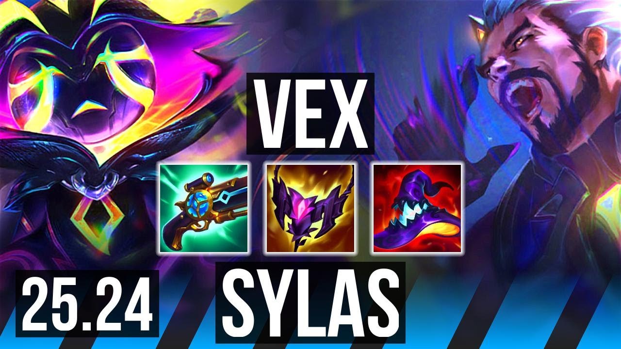 VEX vs SYLAS (MID) | Good KDA: 14/1/13, 46K damage | NA Master | 25.24