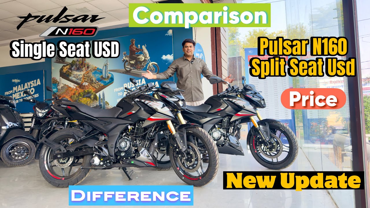 Bajaj Pulsar N160 Single Seat Vs Pulsar N160 Usd Top Model Comparison | Price | Mileage  Review N160